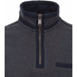 CASAMODA Herren Sweat-Troyer Zipper Regular Baumwolle Marine