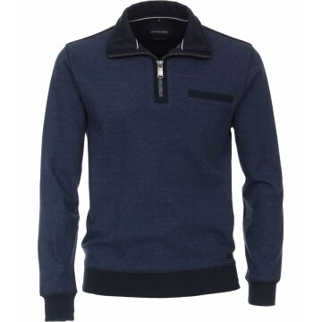CASAMODA Herren Sweat-Troyer Zipper Regular Baumwolle Dunkelblau