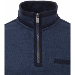 CASAMODA Herren Sweat-Troyer Zipper Regular Baumwolle Dunkelblau