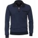 CASAMODA Herren Sweat-Troyer Zipper Regular Baumwolle Dunkelblau