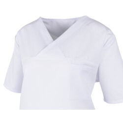 beb MEDIZIN/PFLEGE Unisex KASACK Kurz V-Neck TENCEL/Polyester Weiß M
