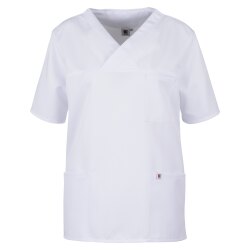 beb MEDIZIN/PFLEGE Unisex KASACK Kurz V-Neck TENCEL/Polyester Weiß M