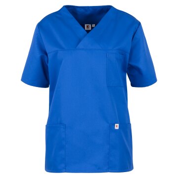 beb MEDIZIN/PFLEGE Unisex KASACK Kurzarm V-Neck TENCEL Kornblau S