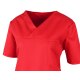 beb MEDIZIN/PFLEGE Unisex KASACK Kurz V-Neck TENCEL/Polyester Rot M