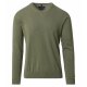CASAMODA Herren Pullover V-Neck Regular Pima-Baumwolle Olivgrün