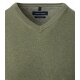 CASAMODA Herren Pullover V-Neck Regular Pima-Baumwolle Olivgrün