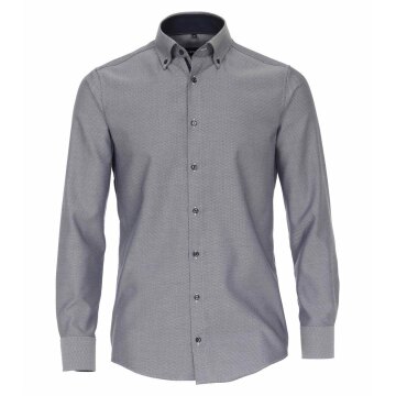 VENTI Herren Businesshemd Langarm Button-Down Modern-Fit Blau