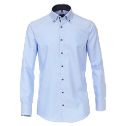 VENTI Herren Businesshemd Langarm Modern-Fit Hellblau 42