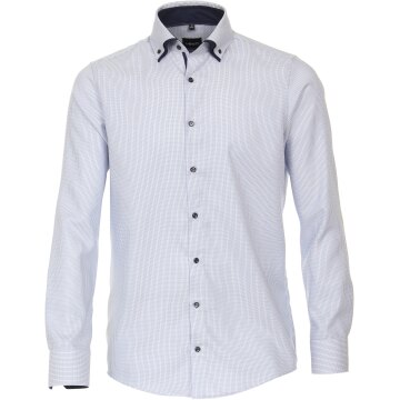 VENTI Herren Businesshemd Langarm Button-Down Modern-Fit Hellblau 42