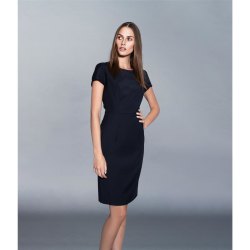 DANIEL HECHTER Corporate Fashion TAILORED Damen-Business-Kleid U-Boot-Ausschnitt Modern Fit Schurwollmix Schwarz Modell 14040
