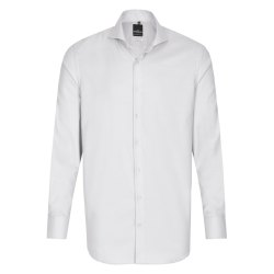 DANIEL HECHTER Corporate Fashion Herren Businesshemd Langarm Haifischkragen Shaped Fit Baumwollmischung Weiß