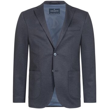 HECHTER Paris CASUAL Herren Jerseysakko Modern Blau Microdessin