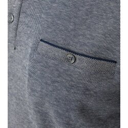 CASAMODA Herren Poloshirt Langarm Polokragen Casual Piqué Blaugrau