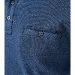 CASAMODA Herren Poloshirt Langarm Polokragen Casual Piqué Blau