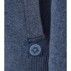 CASAMODA Herren Strickjacke Reißverschluss Regular-Fit Blau