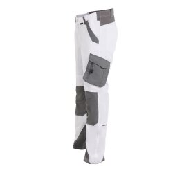 PLANAM Herren Bundhose NORIT 4-Wege-Stretch Weiß/Zink