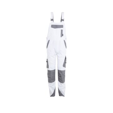 PLANAM Herren Latzhose NORIT 4-Wege-Stretch Weiß/Zink