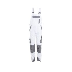 PLANAM Herren Latzhose NORIT 4-Wege-Stretch Weiß/Zink