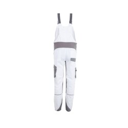 PLANAM Herren Latzhose NORIT 4-Wege-Stretch Weiß/Zink