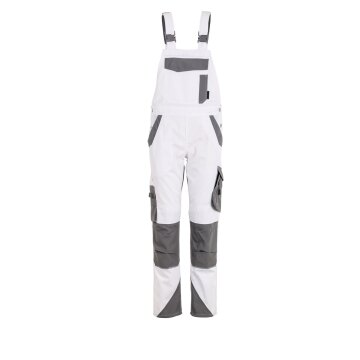 PLANAM Damen Latzhose NORIT 4-Wege-Stretch Weiß/Zink