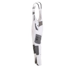 PLANAM Damen Latzhose NORIT 4-Wege-Stretch Weiß/Zink