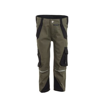 PLANAM Bundhose KIDS Reflexbiesen 4-Wege-Stretch Oliv/Schwarz