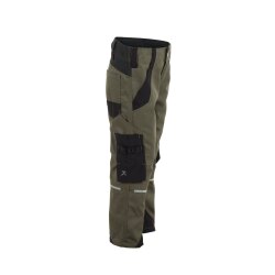 PLANAM Bundhose KIDS Reflexbiesen 4-Wege-Stretch Oliv/Schwarz