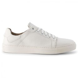 Prime Shoes MIDLAND Herren Sneaker aus reinem genarbten Kalbsleder FLEX-Line Gummisohle Weiß Buffalo White EU39/UK6-EU47/UK12