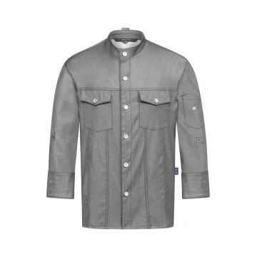 Greiff GASTRO MODA Cuisine Herren Kochjacke Jeans-Style Grau
