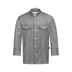 Greiff GASTRO MODA Cuisine Herren Kochjacke Jeans-Style Grau