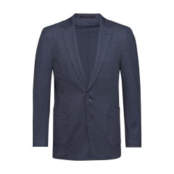 Greiff Corporate Wear CASUAL Herren Jersey-Sakko Reverskragen Regular Fit Polyestermix OEKO TEX® meliert Blau