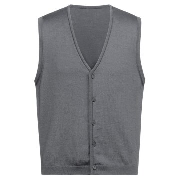 Greiff STRICK Herren Strickweste V-Neck Knopfleiste Regular Grau