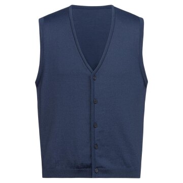 Greiff STRICK Herren Strickweste V-Neck Knopfleiste Marine