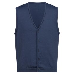 Greiff STRICK Herren Strickweste V-Neck Knopfleiste Marine