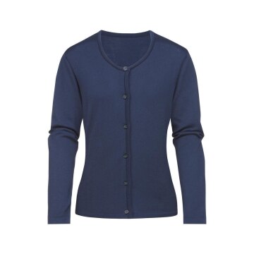 Greiff STRICK Damen Strickjacke Rundhals Knopfleiste Marine