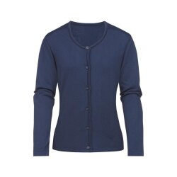 Greiff STRICK Damen Strickjacke Rundhals Knopfleiste Marine