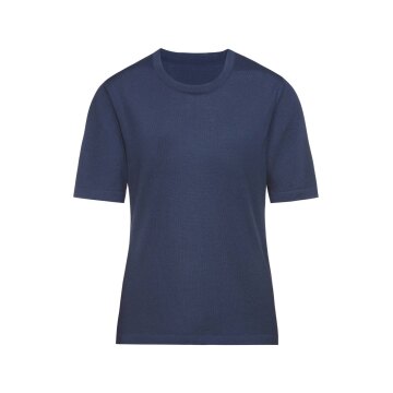 Greiff STRICK Damen Strickshirt Kurzarm Rundhals Regular Marine