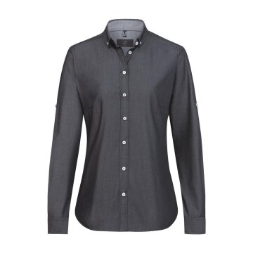 Greiff GASTRO-MODA Damen Bluse Langarm Button-Down Anthrazit
