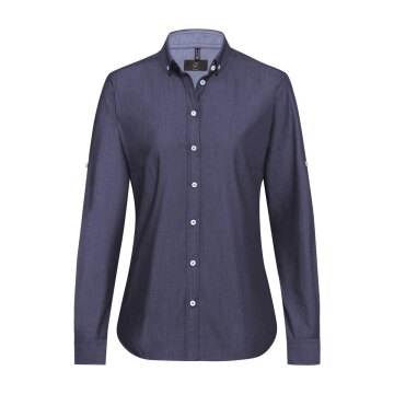 Greiff GASTRO-MODA Damen Bluse Langarm Button-Down Marine