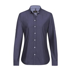 Greiff GASTRO-MODA Damen Bluse Langarm Button-Down Marine