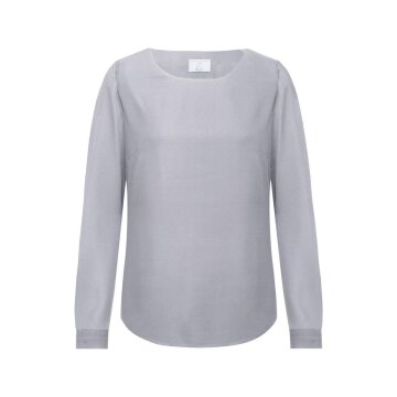 Greiff CHIFFON Damen Chiffon-Bluse Rundhals Regular Silbergrau