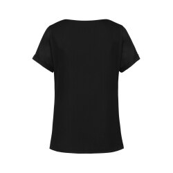 Greiff CHIFFON Damen Bluse Kurzarm Rundhals Regular Schwarz