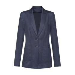 Greiff CASUAL Damen Jersey-Longblazer Regular Blau Glencheck