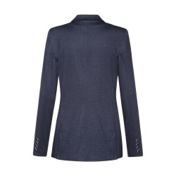 Greiff Corporate Wear CASUAL Damen Jersey-Longblazer Spitzfacon Regular Fit Polyestermix OEKO-TEX® Blau Glencheck