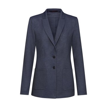Greiff Corporate Wear CASUAL Damen Jersey-Longblazer Spitzfacon Regular Fit Polyestermix OEKO-TEX® Blau meliert