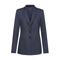 Greiff CASUAL Damen Jersey-Longblazer Regular Blau meliert