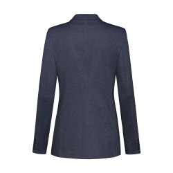 Greiff Corporate Wear CASUAL Damen Jersey-Longblazer Spitzfacon Regular Fit Polyestermix OEKO-TEX® Blau meliert