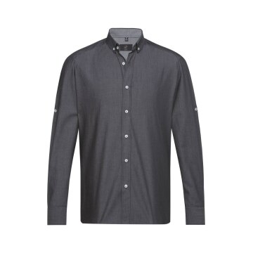 Greiff GASTRO-MODA Herren Hemd Langarm Button-Down Regular Anthrazit