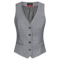 Greiff Corporate Wear Modern with 37.5® Damen Business-Weste V-Ausschnitt Regular Fit Schurwollmix Stretch OEKO TEX® Hellgrau