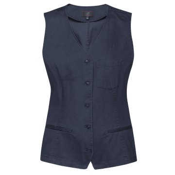 Greiff Corporate Wear CASUAL Damen Weste V-Ausschnitt Taschen Regular Fit Baumwollmix Stretch OEKO TEX® Marine